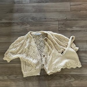 Zara sweater set with cropped top size S